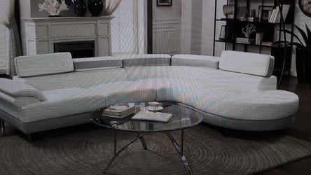 Sectional grey and white