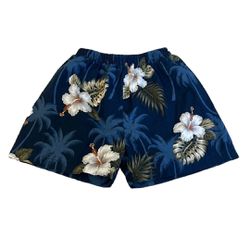 Hawaiian Print Cotton Blue Floral Kids Shorts size 6T