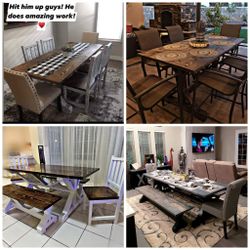 💥 Dining sets custom made from real sturdy wood❗See description for prices❗