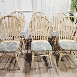 Set Of 6 Wooden Chairs 