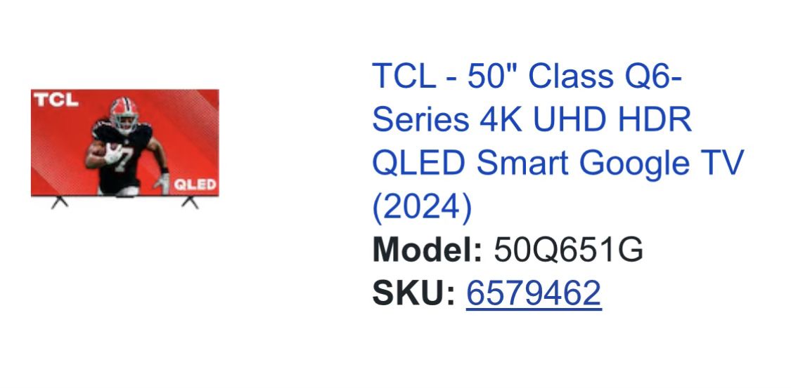 50” TCL Tv