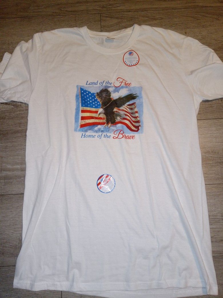 Land Of The Free Home Of The Brave T Shirt Mens Large New