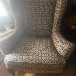 Classic Queen Anne Wingback Armchair Pristine Condition