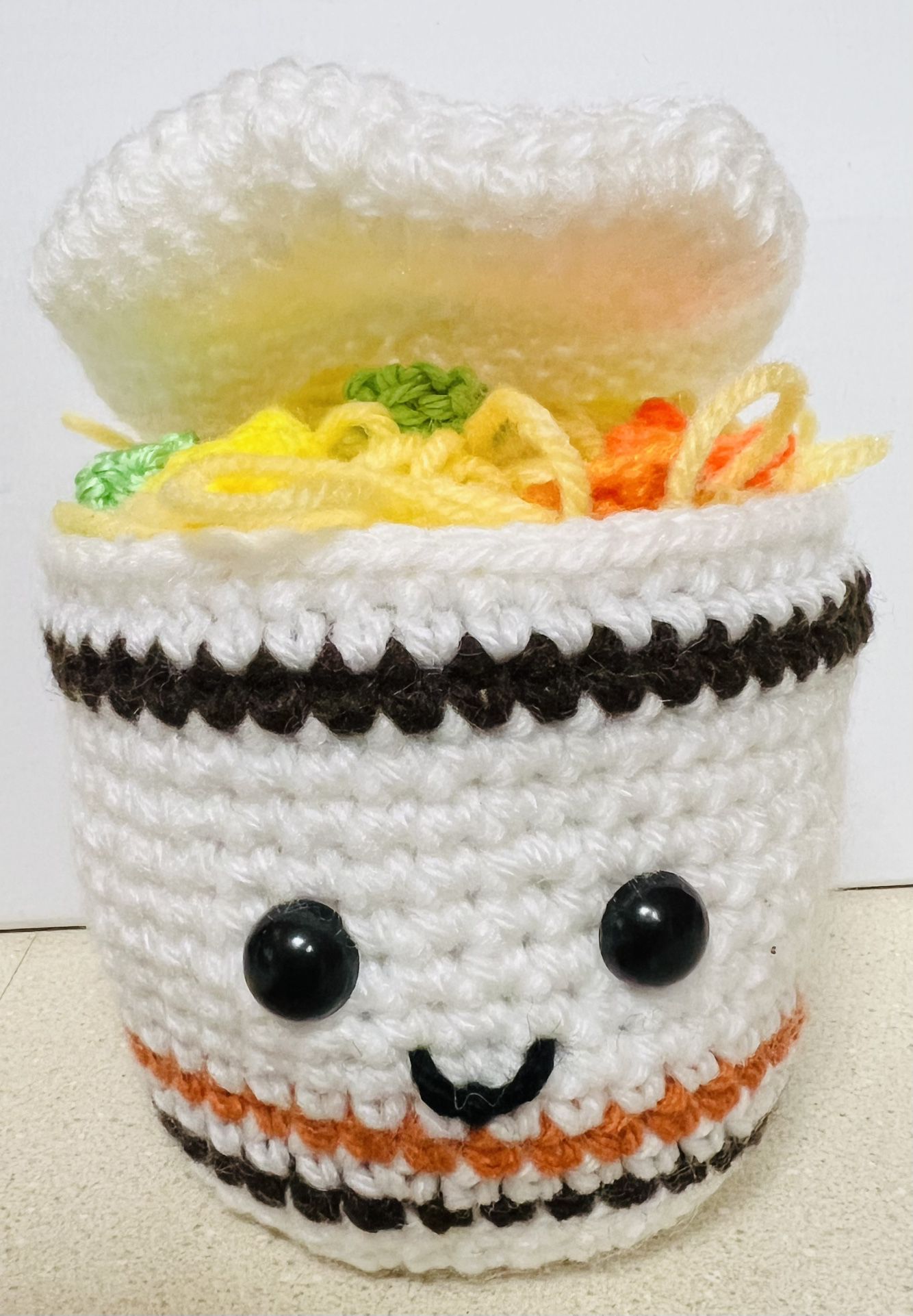 Ramen noodles cup Crochet Doll PLUSH STuffed Amigurumi handmade figure NEW