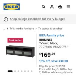 IKEA 3 Drawer TV Stand 