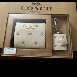 Coach Boxed Snap Wallet And Picture Frame Bag Charm Star CW950