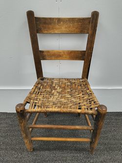 antique Hitchcock style rush seat chair