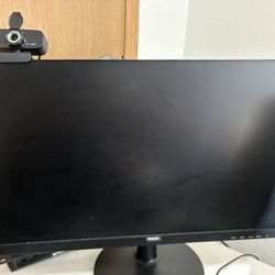Dual Monitors, Keyboard And Webcam