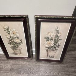 Set of Framed rose painting