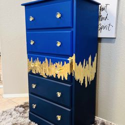 Modern Blue & Gold Dresser