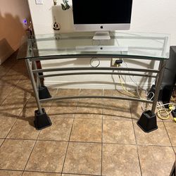 Curved Glass Console Table. $60