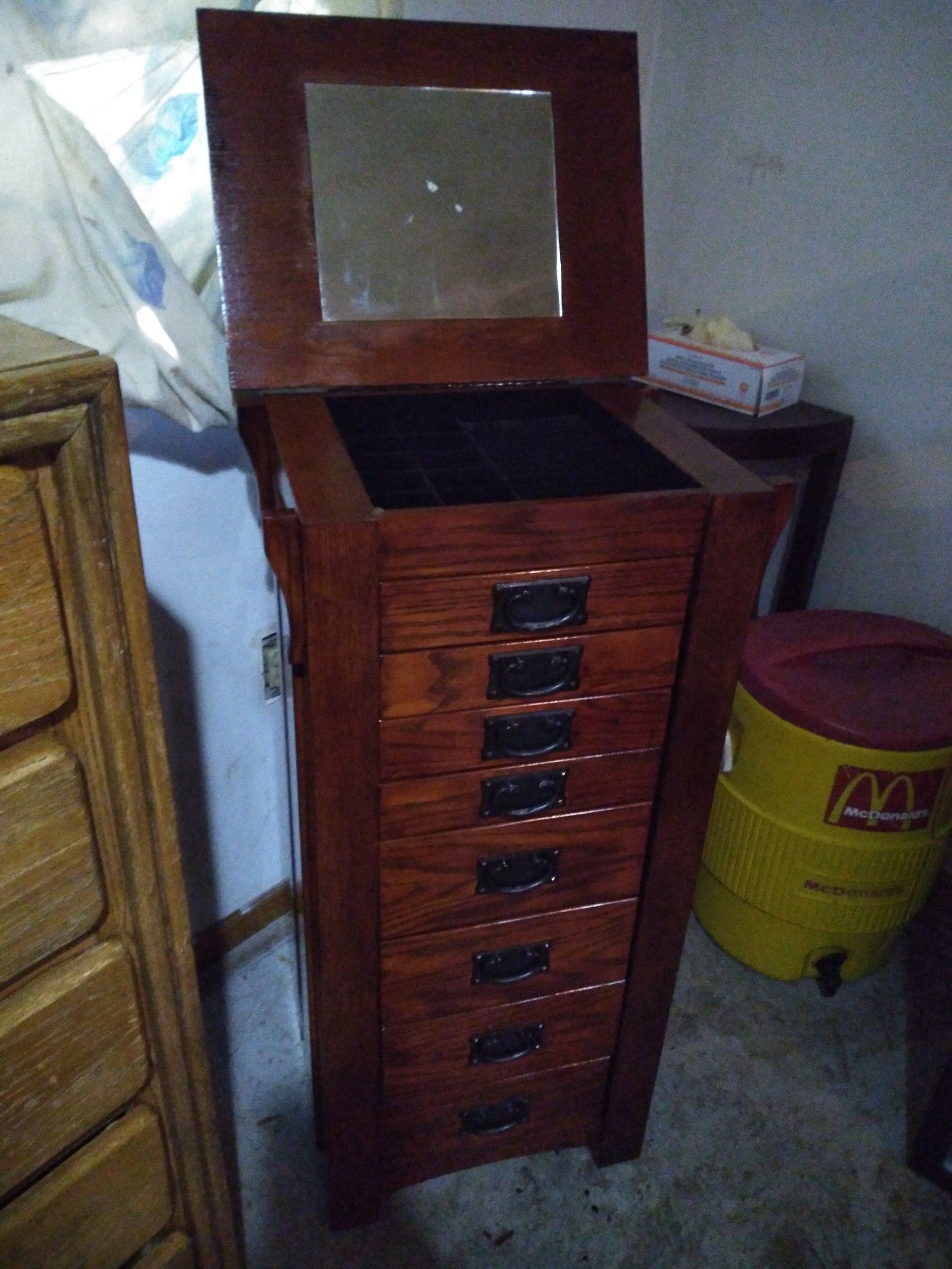 Solid hardwood jewelry cabinet