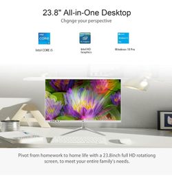 YXLILI 23.8” All in One Desktop Computer 3.2GHz Intel Core I5 Quad Core Processor 8GB DDR4, 256GB SSD, Intel HD Graphics, Webcam, WiFi, Windows 10 Pro