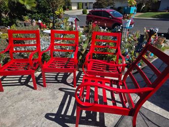 Set of  5  vuntage alyminum chairs l8ghtwieght