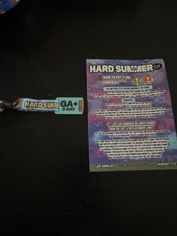 HARD SUMMER GA+ 2 Day Wristband Tickets (NEW)