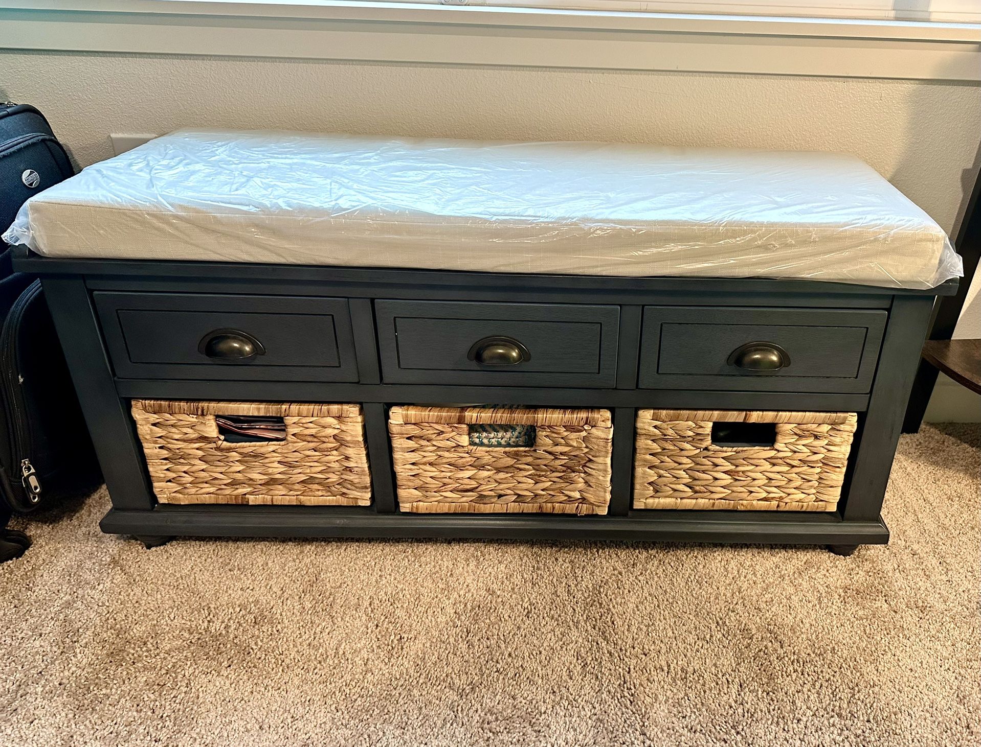 42” 3-Drawer storage W. 3 Rattan Baskets ( Beaverton Pickup)