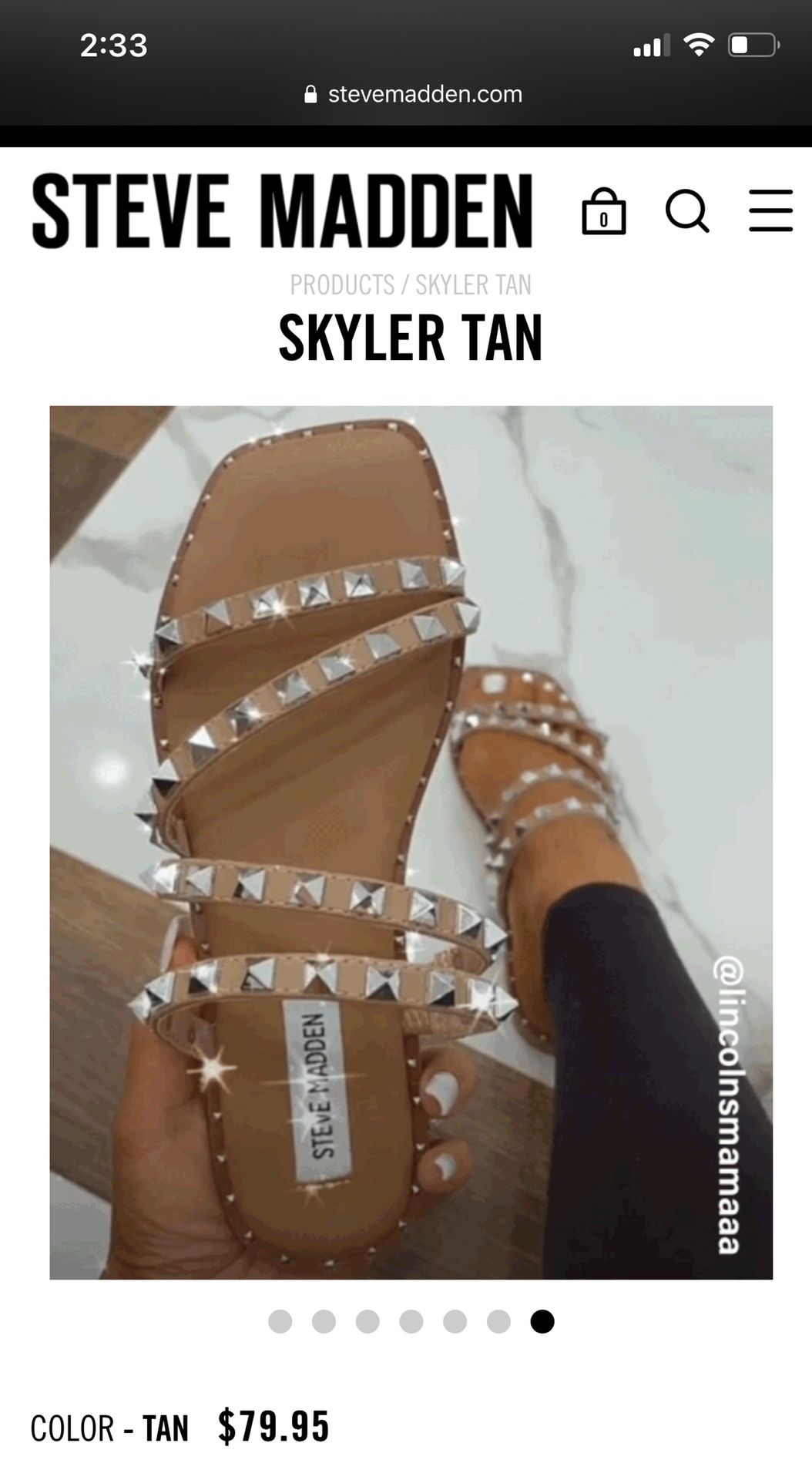 Steve Madden Skyler Tan Studded Sandals 