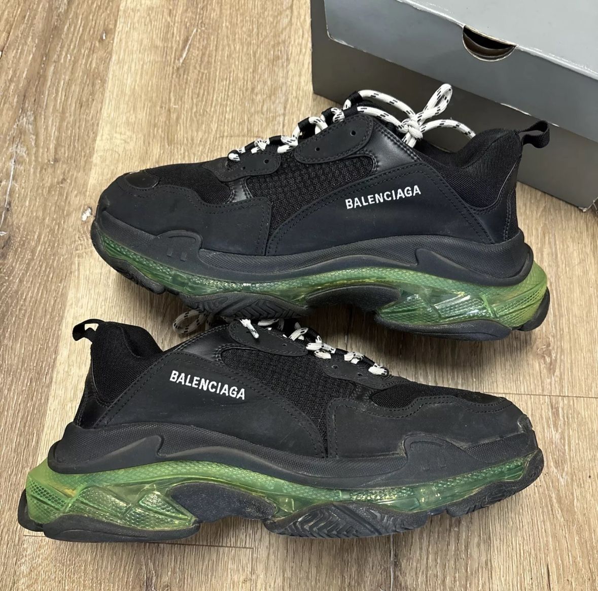 Size 13 - Balenciaga Triple S Sneaker Black Yellow Fluo