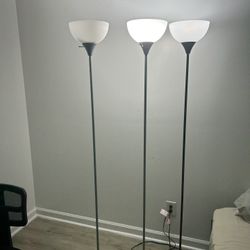 3 Floor Lamps Working Home Decor Moving Sale 