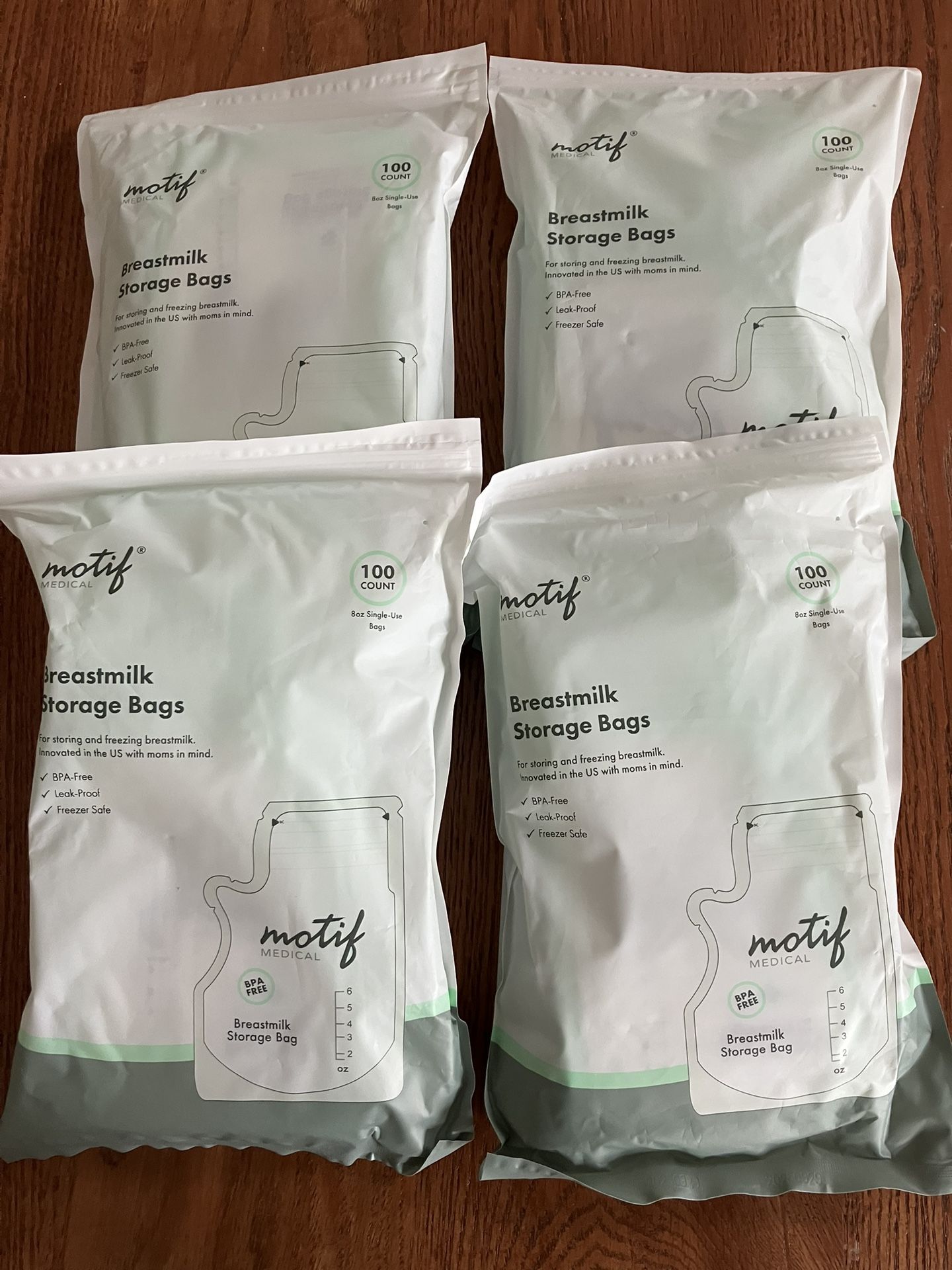 Motif Medical Breastmilk 4 Storage Bags 100 Count 8oz