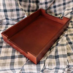 Solid wood paper tray for desk