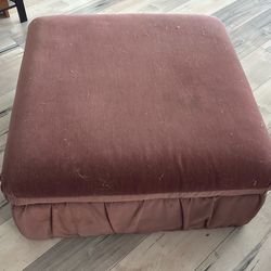 Vintage Rose Velour Ottoman