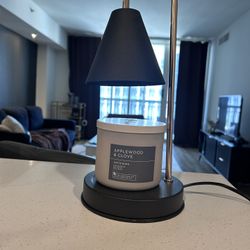 Candle Warmer Lamp & Candle– Matte Black & Gold with Dimmer + Timer