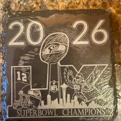 Seahawks Champion Commemorative Black Slate Coasters!