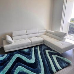 Modern White Sectional Adjustable Headrest 