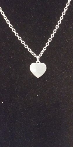 Stainless steel engravable heart pendant with chain