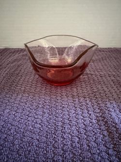 Vintage Indiana Glass Cranberry Red Ruffled Bowl Ruby