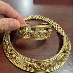 18K Gold Bracelet and Necklace