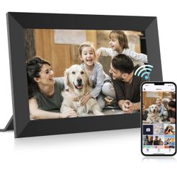 MaxAngel Digital Picture Frame 10.1 Inch WiFi Electronic Photo Frame 32GB Storage SD Card Slot Desktop IPS Touch Screen HD Display Auto-Rotate Slidesh