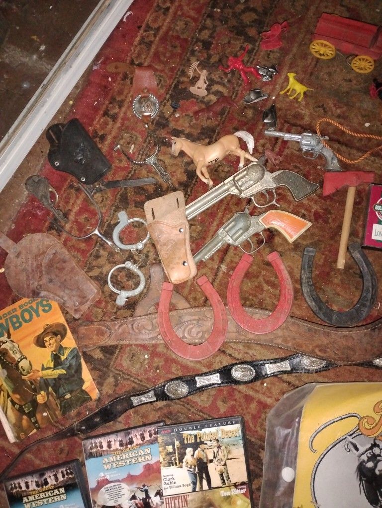 Vintage Cowboy Play Set.Including Authentic "Roy Rogers "Children Items
