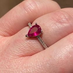 Natural Ruby Ring 925 Sz 7 Or 7.5