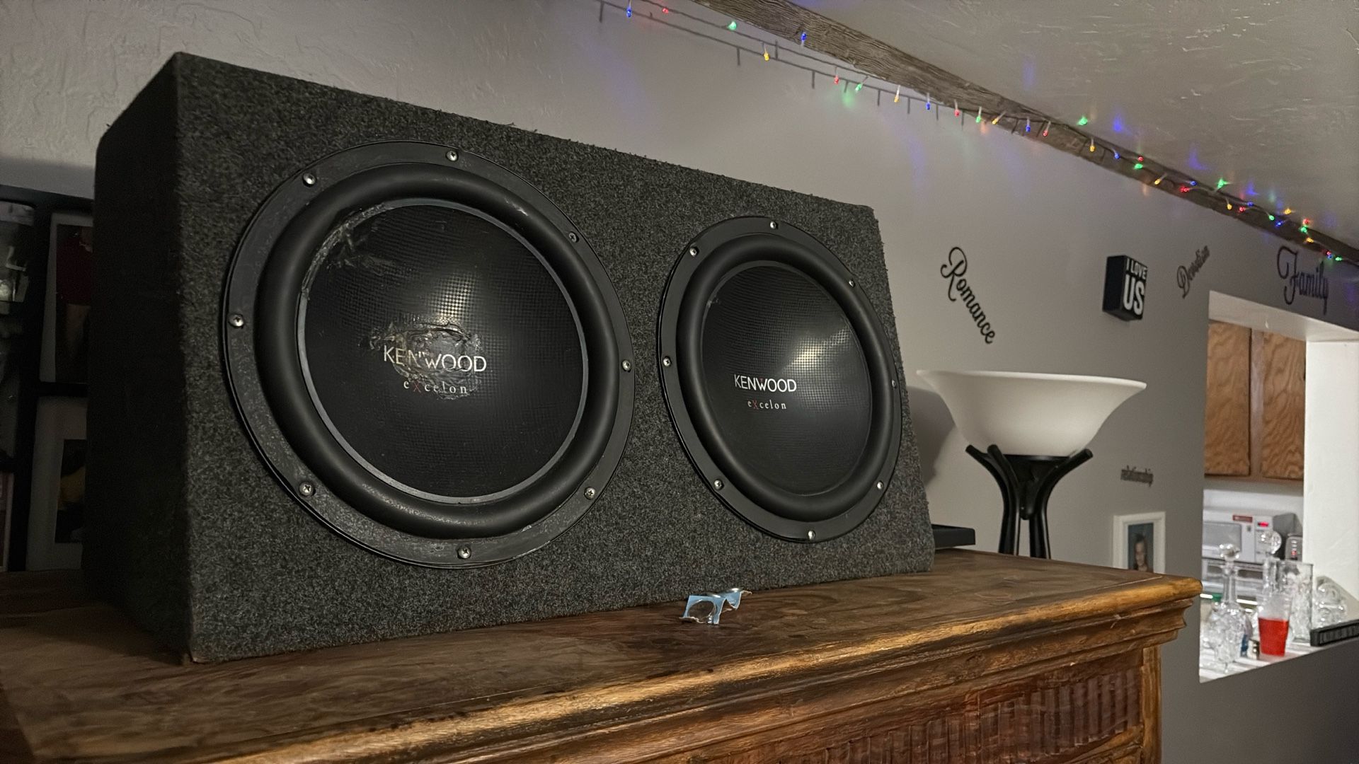 2 12 Inch Subwoofers In Ported Box With 1100 Watt Amp