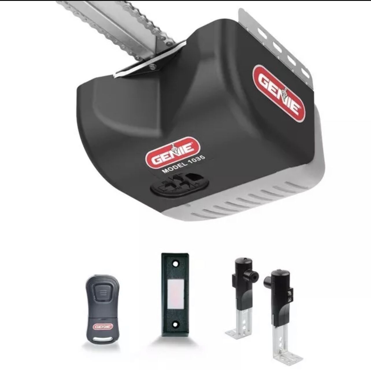 Genie Garage Door Opener 1/2 HP Chain Drive W/ Safety Sensor + Remote Control