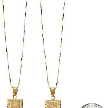Supreme 14kt gold 100 Dollar Bill pendant with 24” gold chain for