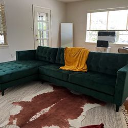Green  Velvet Sofa Sectional 