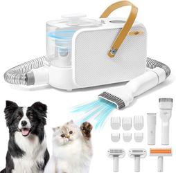 Dog Grooming Kit 2L Pet Grooming Vacuum for Dogs with Nail Grinder Brush, 15000Pa Powerful Dog Vacuum for Shedding Grooming Vacuum Quiet 5in1 Pet Groo