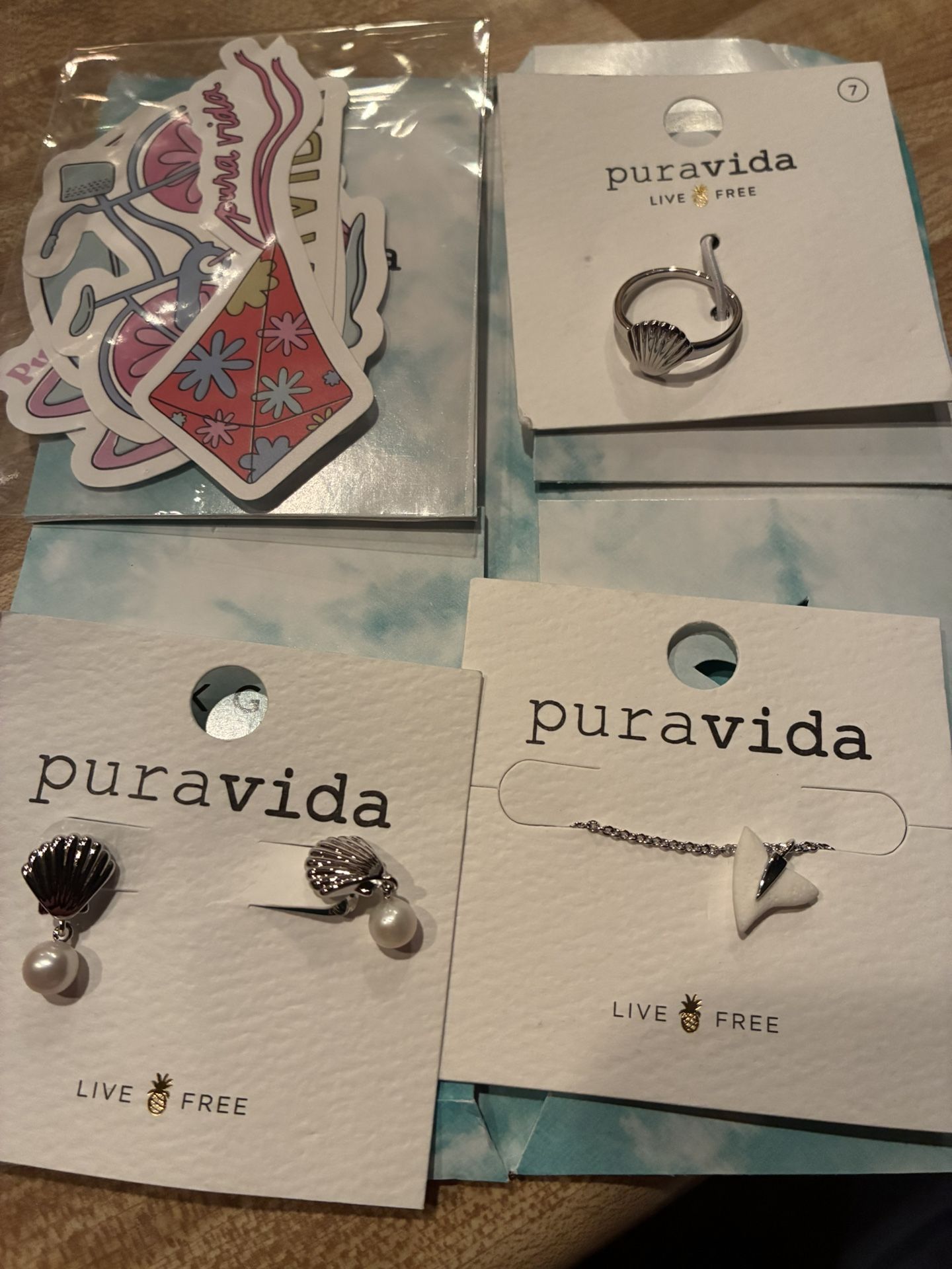 Pura vida Earrings, Ring And Necklace Set