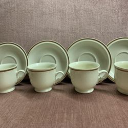 Vintage 1970s Stoneware Cups and Saucers 