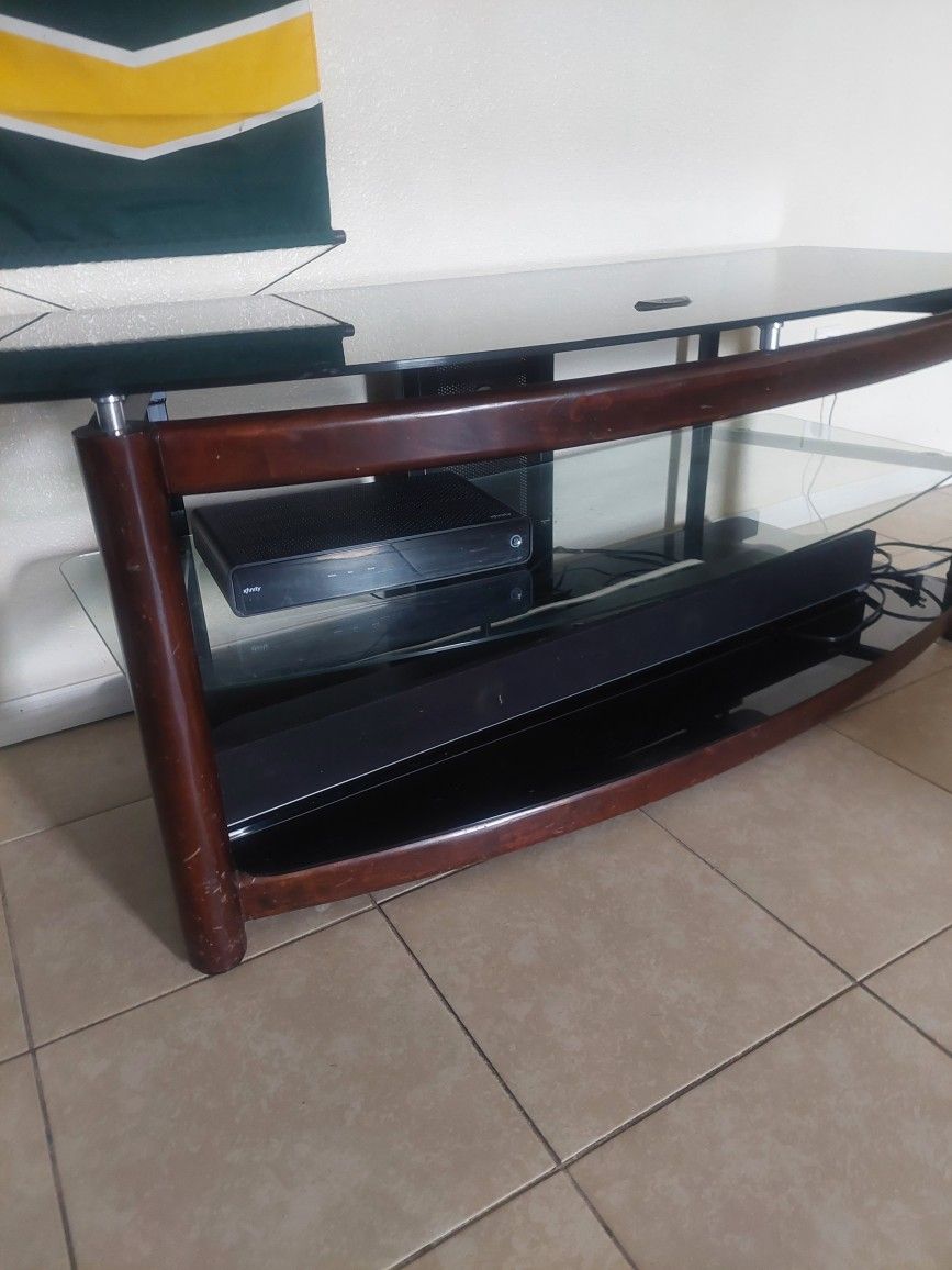 Glass/ Wood TV Stand $100 Obo