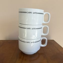 3 Heavy Cafe Latte Mugs/Soup Mugs