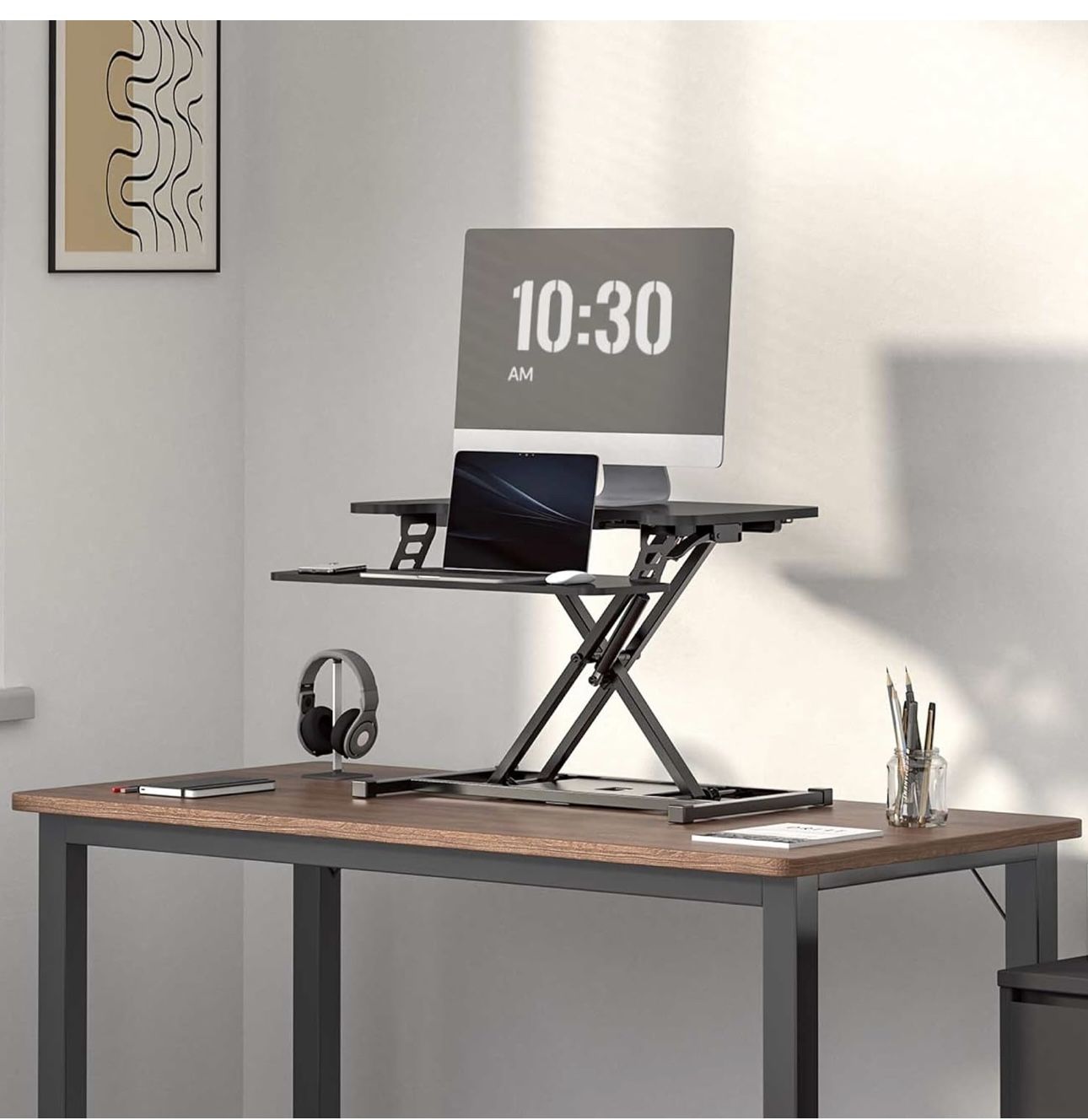 FLEXISPOT Standing Desk Converter 28" Wide, Black