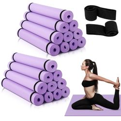 20 Pieces Yoga Mats Bulk 68 x 24 x 0.16 Inch, 4 mm Exercise Mats with Strap Thick Non Slip Workout Yoga Mat for Women Man Gym Fitness Stretching Worko