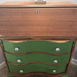 Vintage Drop-Front Secretary Desk