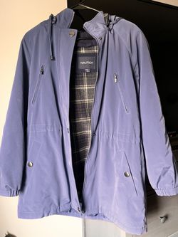 Dark Blue Náutica Coat Detachable Hoodie
