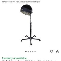 1875W Ionic Pro Rollabout Tourmaline Dryer Bonnet Hair Dryer 