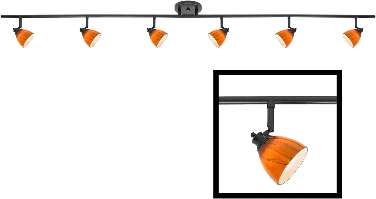 6 Lights Fixed Track Lighting Kit Dark Bronze Finish
